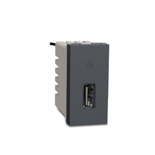UNS21USB1P1M_GY | Unica Pure-2.1A 5V Usb Charger, 1 Module, Grey - Schneider Electric