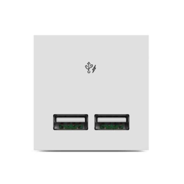 UNS21USB2P2M_WE | Unica Pure-2.1A 5V Usb Charger, 2 Module, White - Schneider Electric