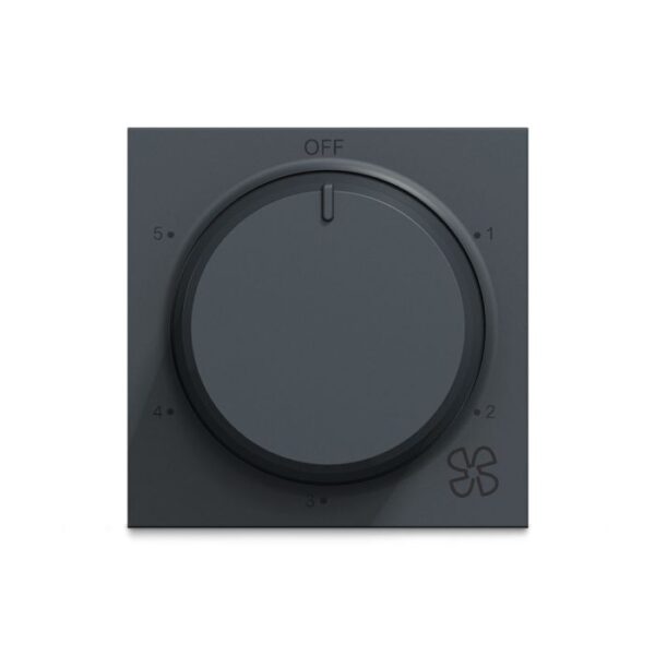 UNS5STFAN2M_GY | Unica Pure-5 Steps 360 Deg Fan Regulator, 2M, Grey - Schneider Electric