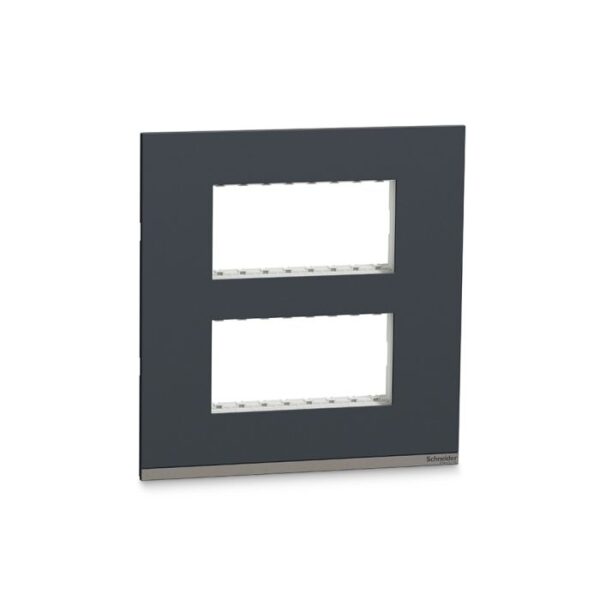 UNSCP8MSQ_GY | Unica Pure-8M Plastic Surround & Gridplate, Sq, Gy - Schneider Electric