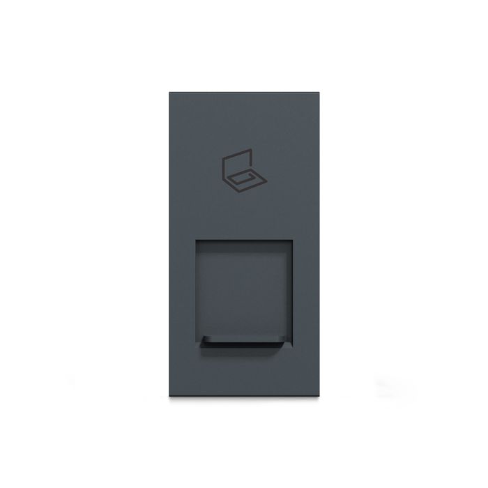 unsrj45_1m_gy_01.jpg UNSRJ45_1M_GY | Unica Pure-Rj 45 (With Shutter), Cat 6, Grey - Schneider Electric - Image 1