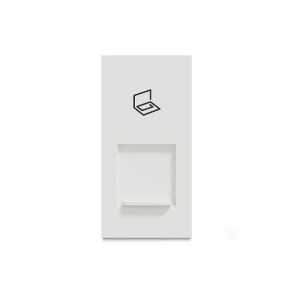 UNSRJ45_1M_WE | Unica Pure-Rj 45 (With Shutter), Cat 6, White - Schneider Electric