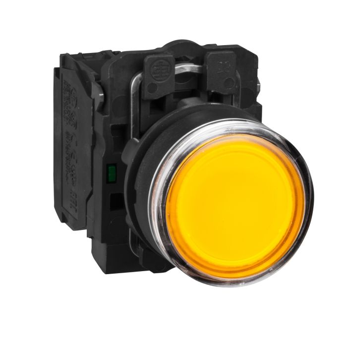 xb5aw38g1n.jpg XB5AW38G1N | amber projecting illuminated pushbutton LED 110VAC 1NO - Schneider Electric - Image 1