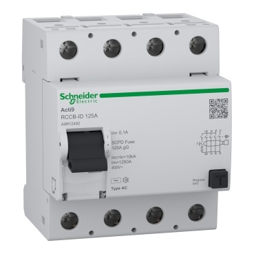 A9R12492 A9R12492 | Acti9 RCCB-ID 4P 125A 100mA AC RCCB - Schneider Electric - Image 1