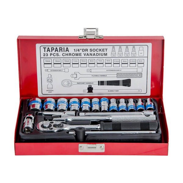 Taparia 23 Pcs 1/4 Inch Sq. Drive Socket Set (6.3 mm), S 1/4 H