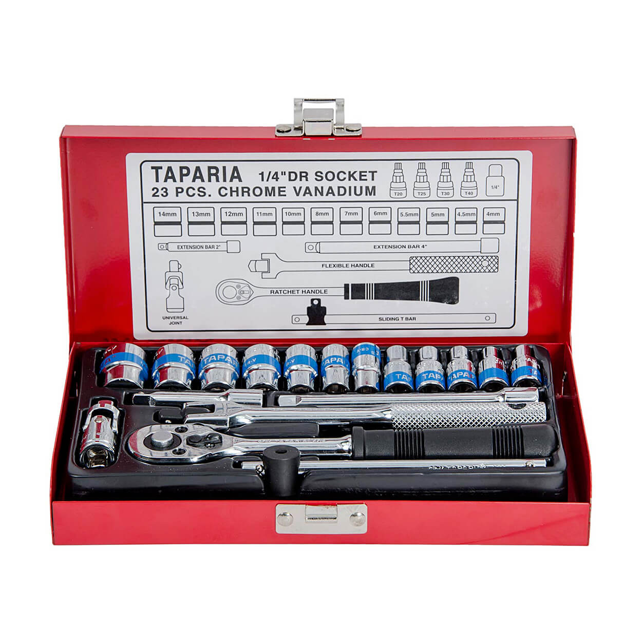 product040122111541AMS1-4H-v1.jpg Taparia 23 Pcs 1/4 Inch Sq. Drive Socket Set (6.3 mm), S 1/4 H - Image 1
