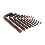 Taparia 10 Pcs (1/16 inch - 3/8 inch) Allen Key Sets, Brown Finish, AKI 10