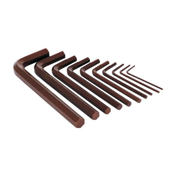 Taparia 10 Pcs (1/16 inch - 3/8 inch) Allen Key Sets, Brown Finish, AKI 10