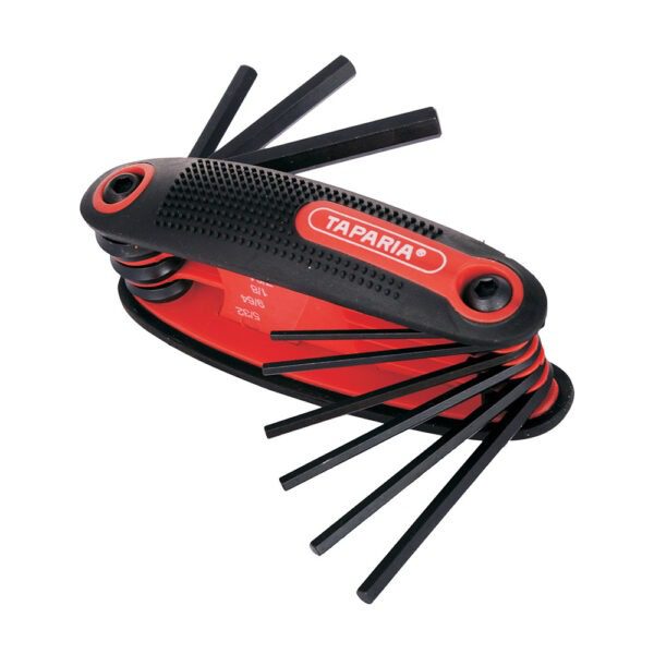 Taparia 9 Pcs (5/64 inch - 1/4 inch) Folding Hex Allen Key Sets, KFI 9