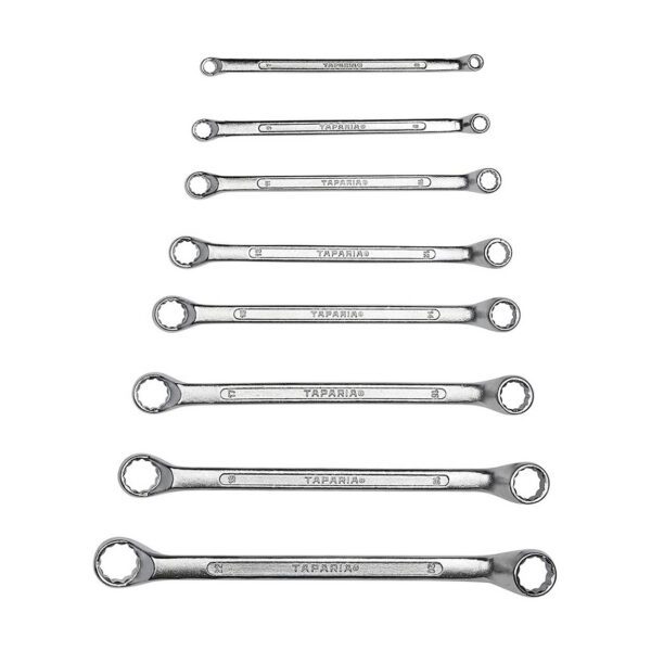 Taparia 8 Pcs, Shallow Offset Ring End Spanners Set, 1808