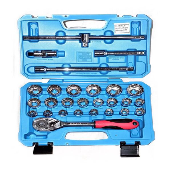 Taparia 27 Pcs 1/2 Inch Sq. Drive BiHexagonal Socket Set (12PT), BMS 14MXL
