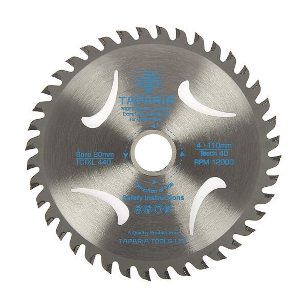 Taparia 5 inch / 125 mm TCT Wood Cutting Blades (40 Teeth), TCTXL 540