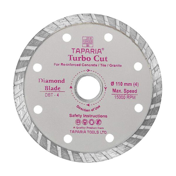 Taparia 4 Inch (110 mm) Diamond Cutting Blade, Turbo Cut, DBT 4