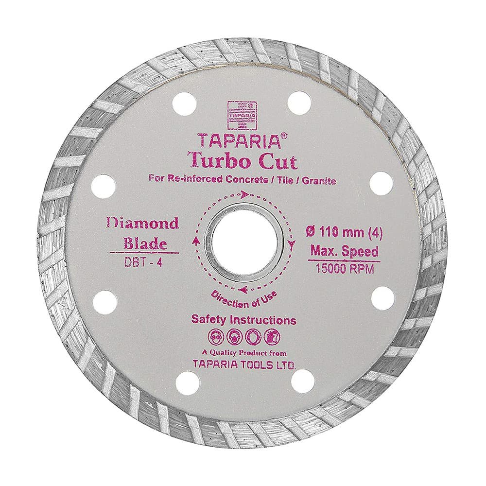 product200220050413AMdbt-4.jpg Taparia 4 Inch (110 mm) Diamond Cutting Blade, Turbo Cut, DBT 4 - Image 1