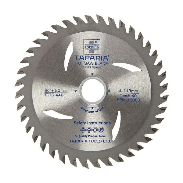 Taparia 4 inch / 110 mm TCT Wood Cutting Blades (40 Teeth), TCTS 440