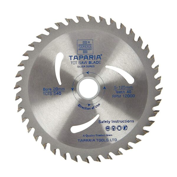 Taparia 5 inch / 125 mm TCT Wood Cutting Blades (40 Teeth), TCTS 540