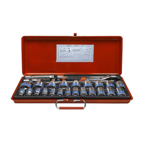 Taparia 27 Pcs 1/2 Inch Sq. Drive Hexagonal Socket Set (6PT), S-11HXL