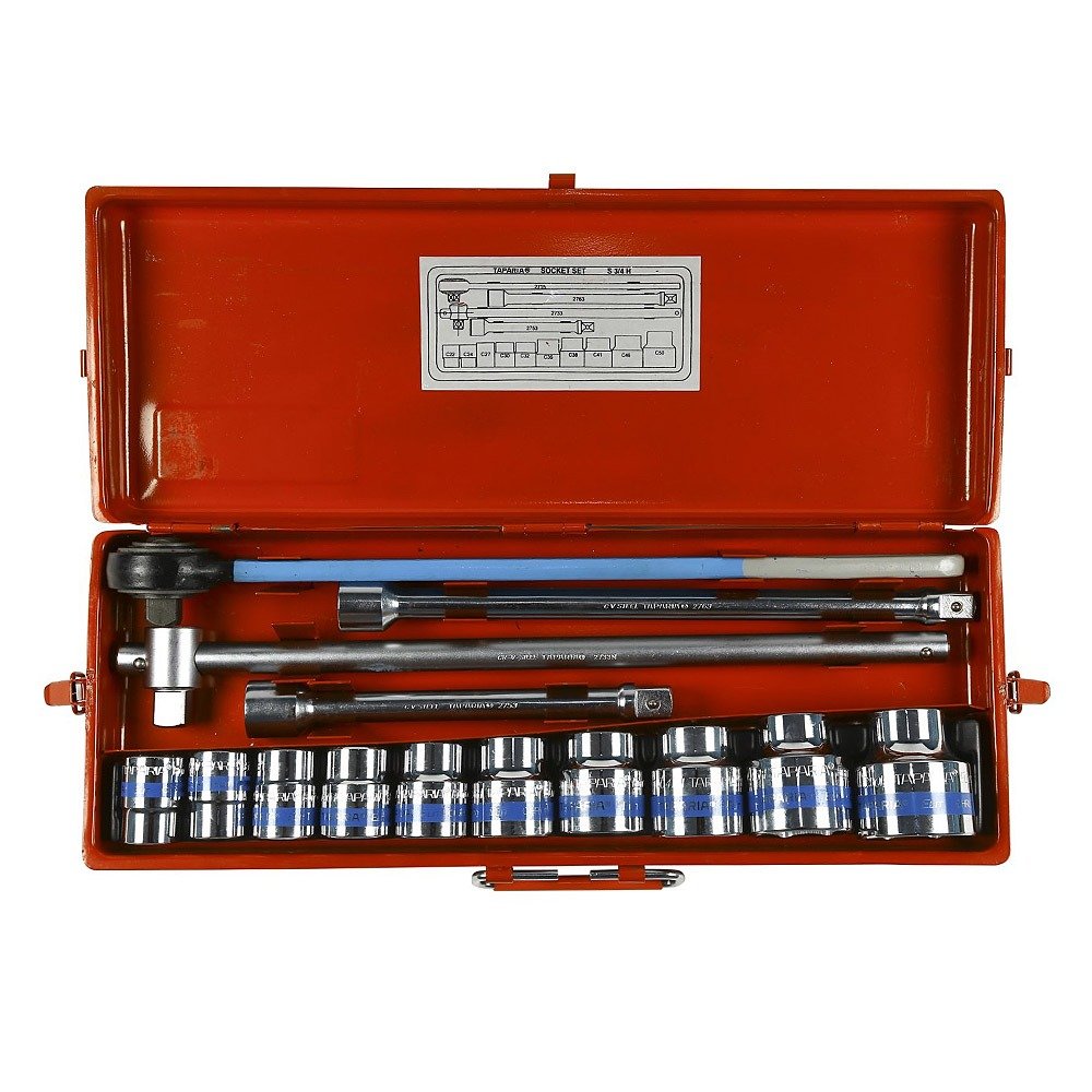 product280519080256AM6w-s34h-v1.jpg Taparia 14 Pcs 3/4 Inch Sq. Drive Bi-Hexagonal Socket Set (12PT), S 3/4 BH - Image 1