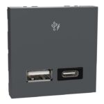 MZUSBAC2MPDH_AN | A+C USBCharger PD Hztl 2M Anthracite - Schneider Electric