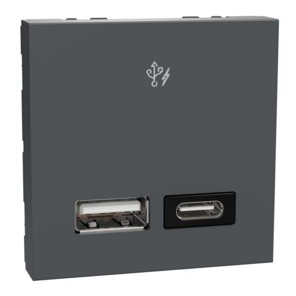 MZUSBAC2MPDH_AN | A+C USBCharger PD Hztl 2M Anthracite - Schneider Electric