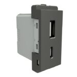 P7003_PG_N | A + C 1mod USB, Painted Grey - Schneider Electric