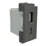 P7003_PG_N | A + C 1mod USB, Painted Grey - Schneider Electric