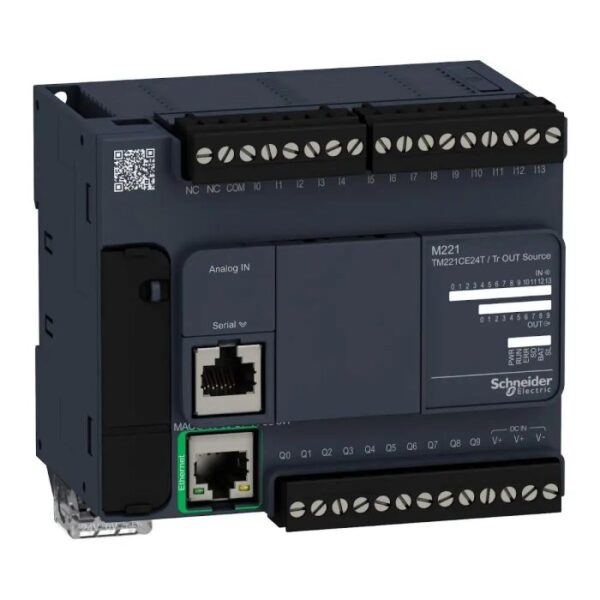 TM221CE24T | CONTROLLER M221-24IO Tr.PNP Ethernet Com - Schneider Electric