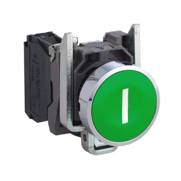 XB4BA3311 | PB metal green flush mark I 1NO - Schneider Electric