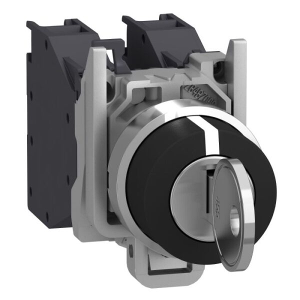 XB4BG03 | SS metal black key455 3pos stay put 2NO - Schneider Electric