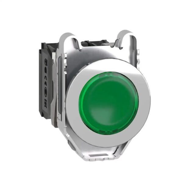 XB4FW33B5 | ill PB metal green flush mount LED 24V - Schneider Electric