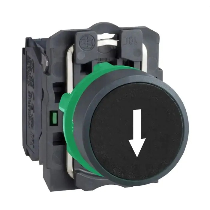 xb5aa3351_front.jpg XB5AA3351 | PB plast green flush mark DOWN ARROW 1NO - Schneider Electric - Image 1