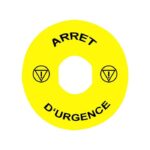 ZBY8130 | Leg plast E.stop mark ARRET D'URGENCE - Schneider Electric