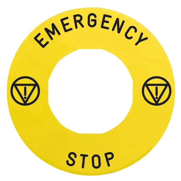 zby9330t_front.jpg ZBY9330T | Leg hold E.stop plast lock mark stop UK - Schneider Electric - Image 1