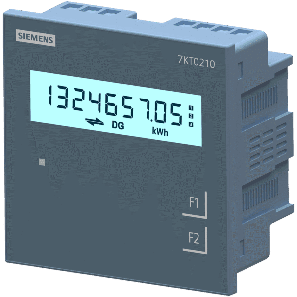 7KT0210 | Siemens Smart 7KT Discrete Panel Meter 3 Phase Energy (Dual Source), LCD Display, Vaux 95 to 240V AC x/1 or 5 A, Class 1 - Siemens