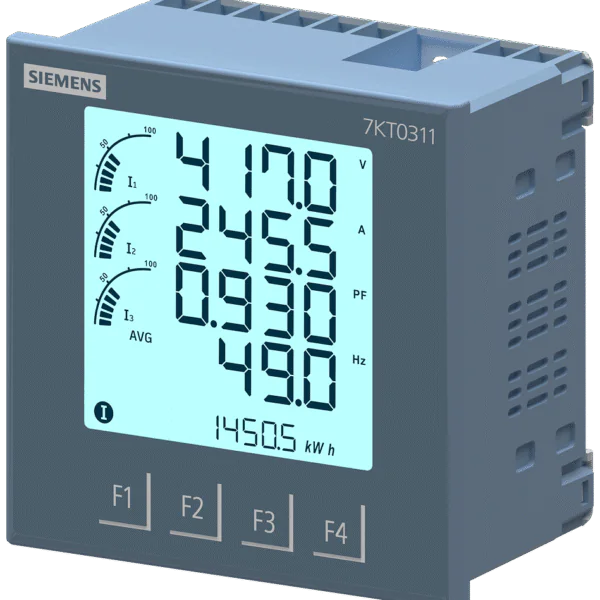 7KT0311 | Siemens Smart 7KT Multi Function Meter Modbus RTU LCD Display, Vaux 95 to 240V AC, x/1 or 5 A, Class 0.5 - Siemens