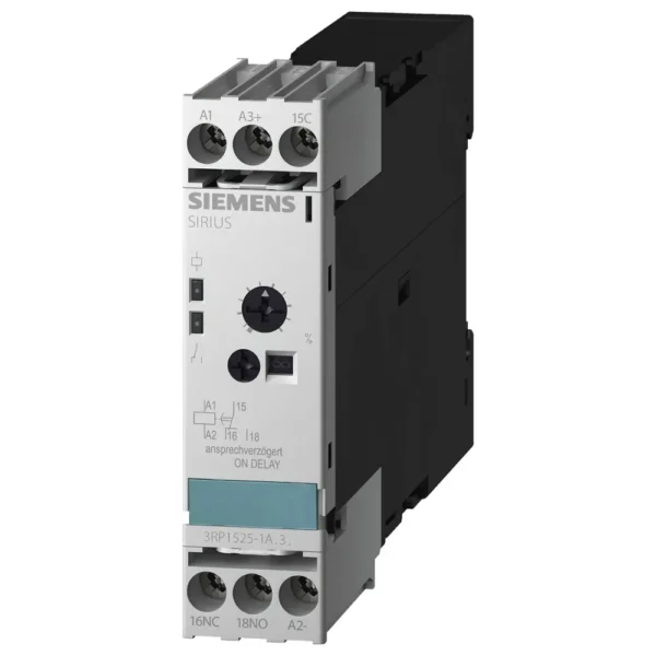 3RP15251AP308K | Siemens Sirius 3RP1 Electronic Timer On Delay, 200-240 V AC / 24 V AC/DC, 1 C/O, 15 Ranges (1,3,10,30,100) (S,MIN,H), With LED - Siemens