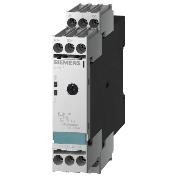 3RP15331AQ308K | Siemens Sirius 3RP1 Electronic Timer Off Delay, 100-127 V AC, 24 V AC/DC, 1 C/O, 5 to 100 Sec, With LED - Siemens