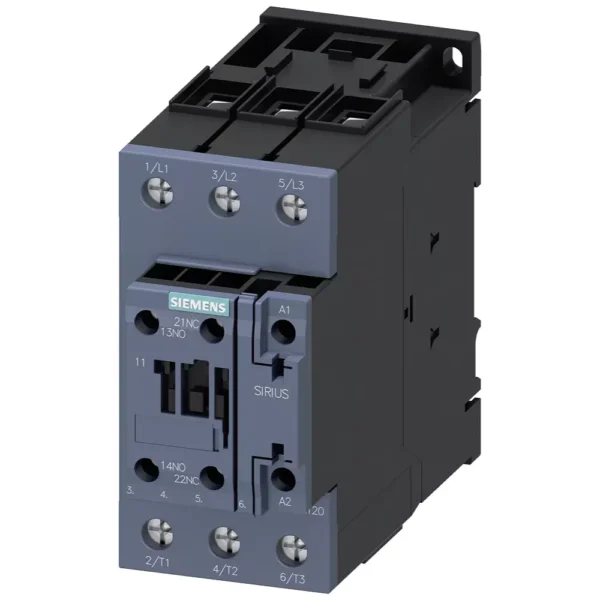 3RT2038-1NP30-8K | Siemens Sirius 3RT2 Power Contactor 80 A, 3 Pole, 175-280 V AC/DC, 1 NO + 1 NC, AC3 Duty, Size 2, With Integrated Varistor - Siemens