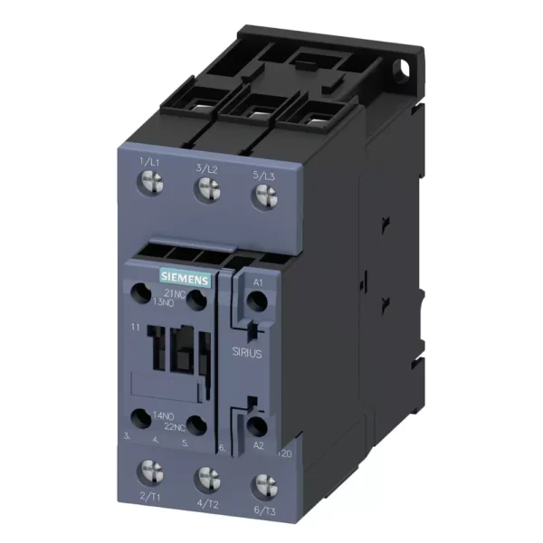 3RT2038-1NB30-8K | Siemens Sirius 3RT2 Power Contactor 80 A, 3 Pole, 20-33 V AC/DC, 1 NO + 1 NC, AC3 Duty, Size 2, Screw Terminal, With Integrated Varistor - Siemens