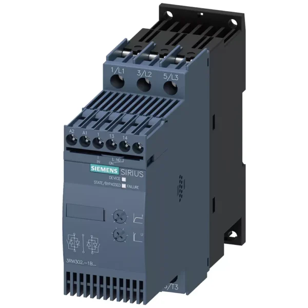 3RW3027-1BB04 | Siemens Sirius 3RW5 Soft Starter 32 A, 15 kW, Coil Voltage 24 V AC/DC, Screw Terminal, Size S0 - Siemens