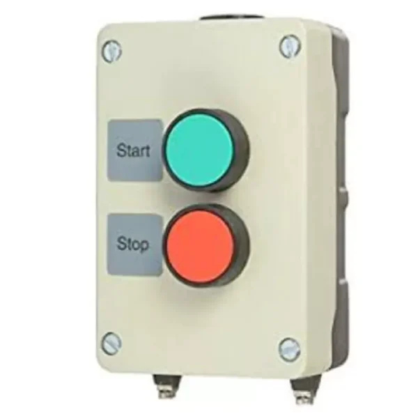 3SB58027AC3 | Siemens Enclosure For Push Button, 22 mm, Plastic, Top Part Grey, 2 Command Positions, Push Button, Green, 1 NO Start, Red, 1 NC Stop - Siemens