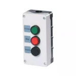 3SB58047AG3 | Siemens Enclosure For Push Button, 22 mm, Plastic, Top Part Grey, 3 Command Positions, Green, 1 NO Forward, Red, 1 NC Stop, Black, 1 NO REVERSE - Siemens