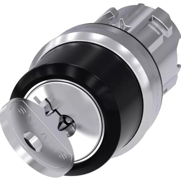 3SU1050-4CF01-0AA0 | Siemens Sirius 3SU1 Key Operated Switch 22 mm, Metal, Shiny, Lock Number 455, with 2 Keys, 2 Switch Positions O-I - Siemens