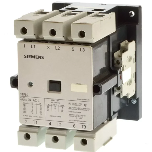 3TF56020AU0 | Siemens Sicop 3TF5 Power Contactor 400 A, 3 Pole, 240 V AC, 2 NO + 2 NC, AC3 Duty, Size 12 - Siemens