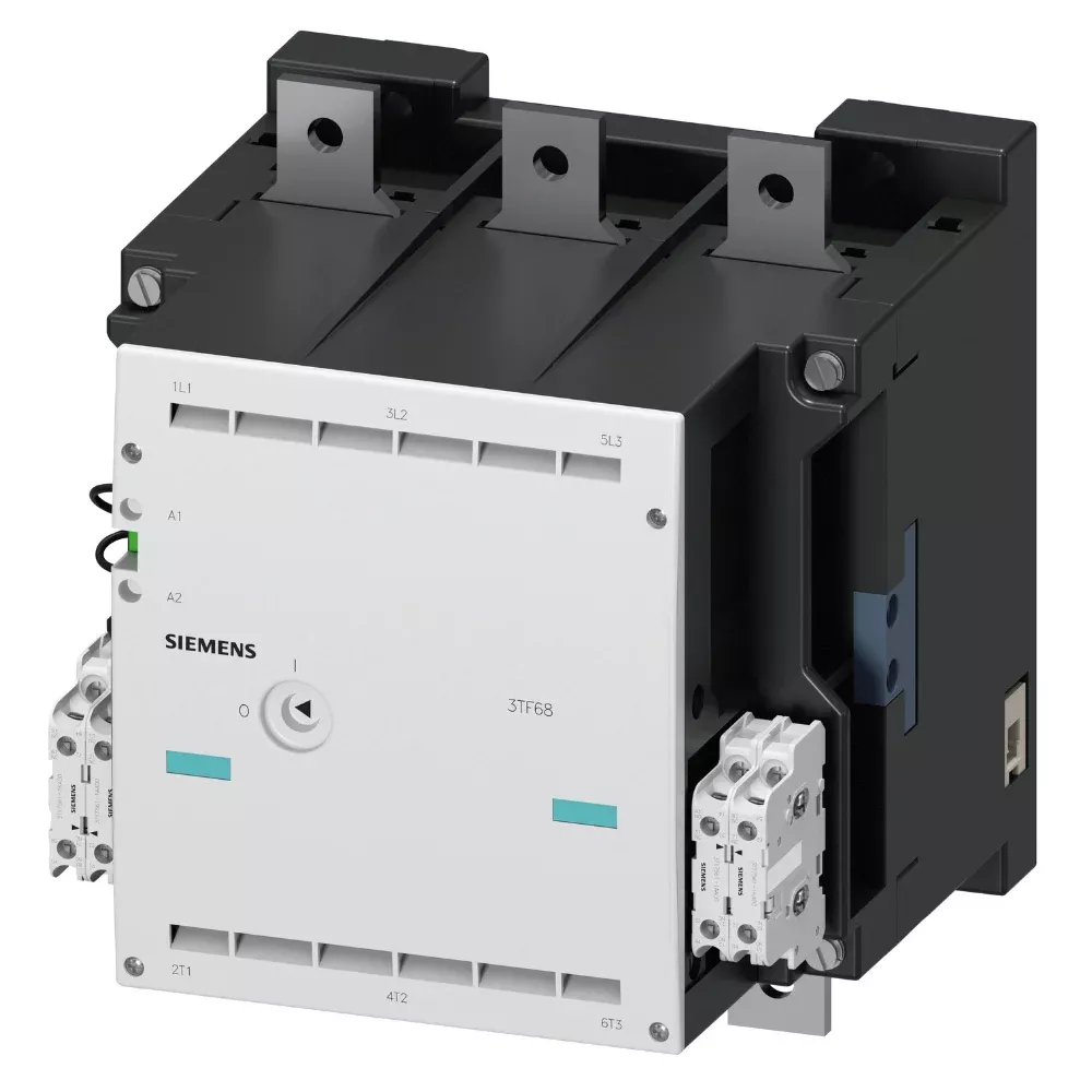 siemens-3tf6844-0cb0-power-contactor-3-pole.webp 3TF6844-0CF0 | Siemens Sicop 3TF6 Vacuum Contactor 630 A, 3 Pole, 110 V AC, 4 NO + 4 NC, AC3 Duty, Size 14 - Siemens - Image 1