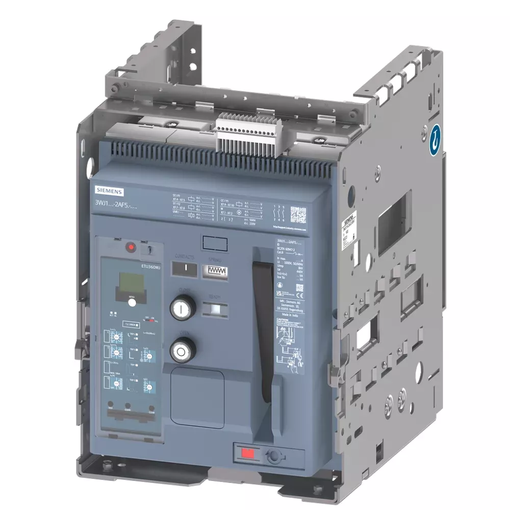 siemens-3wj-3pole-acb.webp 3WJ1108-2AF52-1AA0 | Siemens Sinova 3WJ1 ACB 800 A, 3 Pole, 50 kA, Manual Draw Out, Overload, Short Circuit & Earth Fault, Microprocessor Based ETU360WJ - Siemens - Image 1