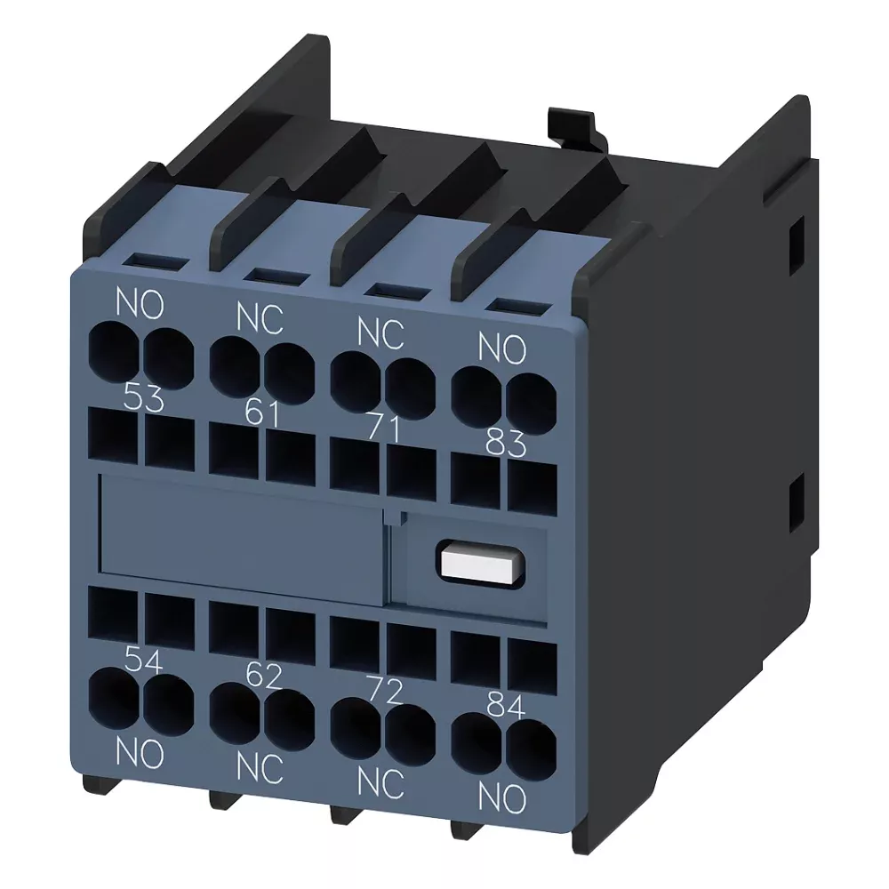 siemens-auxiliary-switch-3rh29112xa220ma0.webp 3RH2911-2XA22-0MA0 | Siemens Auxiliary Switch on the Front, 2 NO + 2 NC For 3RH & 3RT Spring Terminal - Siemens - Image 1