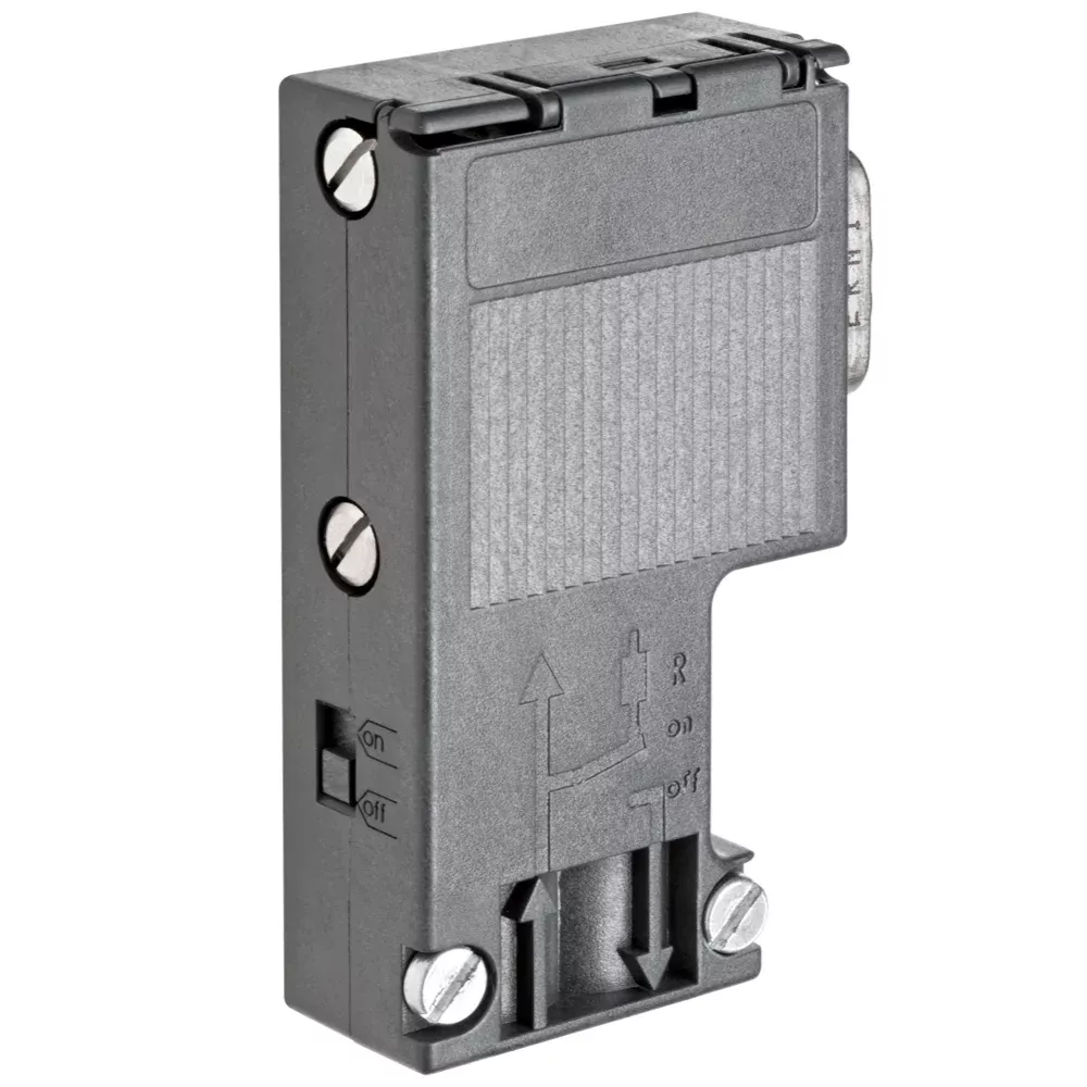 siemens-bus-connector-6es79720ba120xa0.webp 6ES79720BA120XA0 | Siemens Simatic DP 6ES7 Connection Plug For PROFIBUS up to 12 Mbit/s 90ø Cable Outlet, 15.8x 64x 35.6 mm (WxHxD), Without PG Socket - Siemens - Image 1
