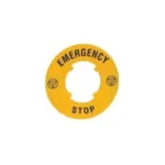 3SB59210AD | Siemens Yellow Contrast Label 75 mm With Inscription Suitable For Emergency Stop Push Button - Siemens