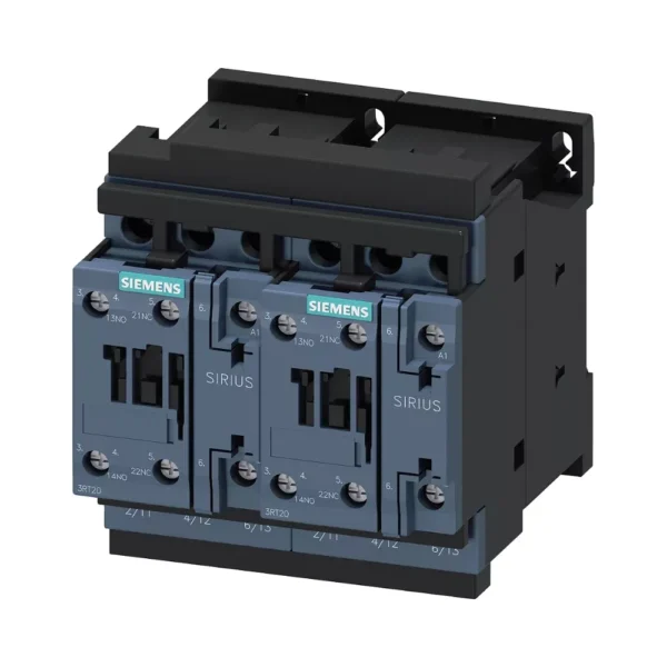 3RA23258XB301AL2 | Siemens Sirius 3RA2 Reversing Contactor Assembly 17 A, 3 Pole, 230 V AC, 2 x 1 NO, AC3 Duty, Electrical and Mechanical Interlock - Siemens